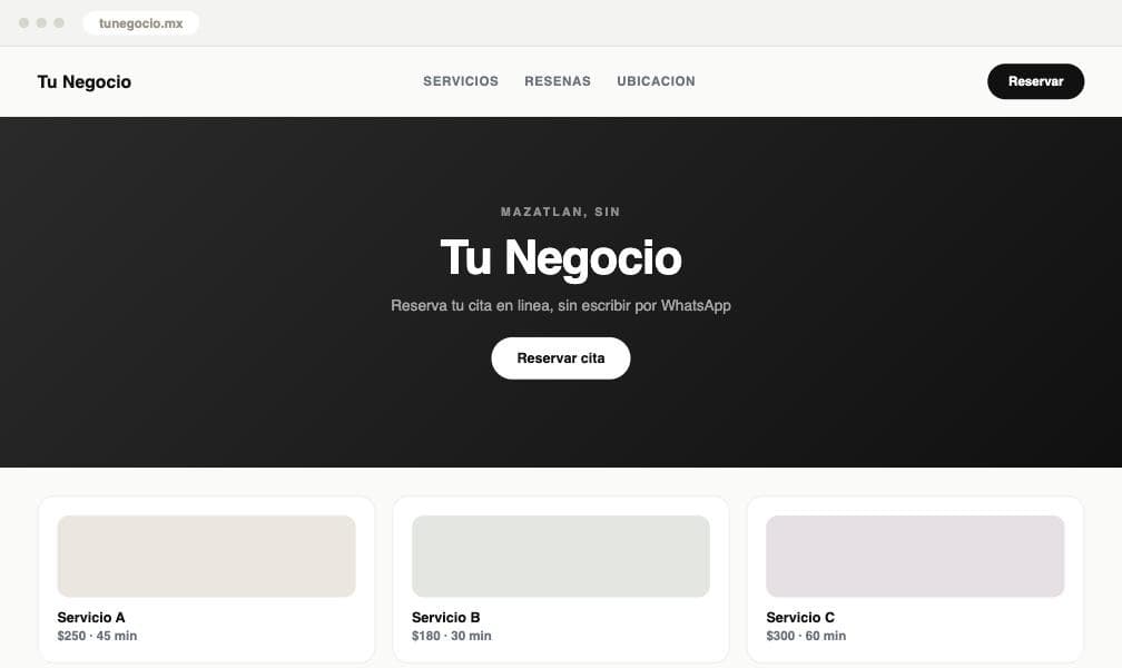 Vista de Página web profesional en Boki